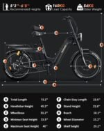 Vélo électrique TESWAY pour adultes – Double moteur 3600 W, batterie 52 V 60 Ah (autonomie jusqu'à 320 km), pneus « Fat » 20 pouces tout-terrain, suspension intégrale, freins hydrauliques. – Image 9