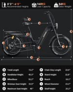 Vélo électrique TESWAY pour adultes – Double moteur 3600 W, batterie 52 V 60 Ah (autonomie jusqu'à 320 km), pneus « Fat » 20 pouces tout-terrain, suspension intégrale, freins hydrauliques. – Image 9