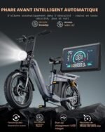 Vélo électrique TESWAY pour adultes – Double moteur 3600 W, batterie 52 V 60 Ah (autonomie jusqu'à 320 km), pneus « Fat » 20 pouces tout-terrain, suspension intégrale, freins hydrauliques. – Image 2
