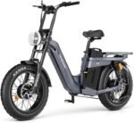 Vélo électrique TESWAY pour adultes – Double moteur 3600 W, batterie 52 V 60 Ah (autonomie jusqu'à 320 km), pneus « Fat » 20 pouces tout-terrain, suspension intégrale, freins hydrauliques.