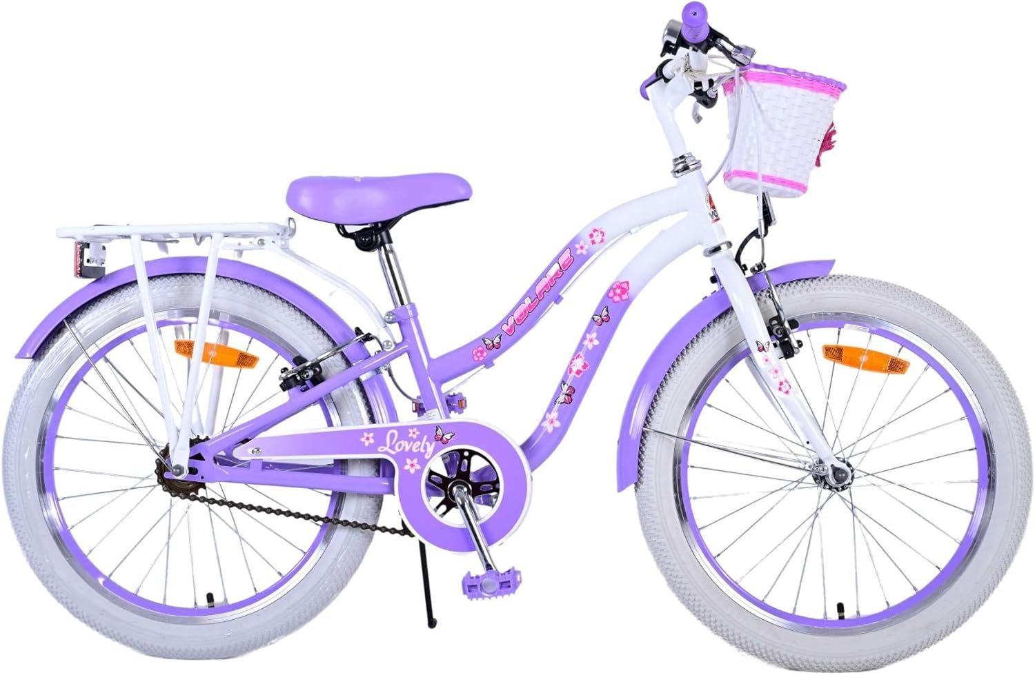 71TJK4srzNL._AC_SL1500_.jpg Lovely Fuxia Vélo pour Fille de 6 à 8 Ans 20 Pouces avec Panier et Porte-Bagages – Image 1