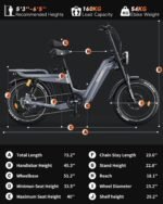 Vélo électrique TESWAY pour adultes – Double moteur 3600 W, batterie 52 V 60 Ah (autonomie jusqu'à 320 km), pneus « Fat » 20 pouces tout-terrain, suspension intégrale, freins hydrauliques. – Image 8