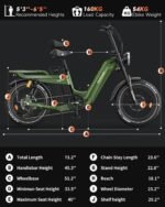 Vélo électrique TESWAY pour adultes – Double moteur 3600 W, batterie 52 V 60 Ah (autonomie jusqu'à 320 km), pneus « Fat » 20 pouces tout-terrain, suspension intégrale, freins hydrauliques. – Image 10
