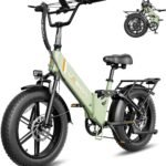 Vélo électrique pliable pour adultes Jasion X-Hunter ST : pneus « Fat » de 20 pouces, autonomie jusqu'à 114 km (71 miles), moteur de 1400 W en crête, vitesse supérieure à 48 km/h (30 mph), suspension intégrale et double frein à disque hydraulique.