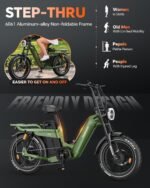 Vélo électrique TESWAY pour adultes – Double moteur 3600 W, batterie 52 V 60 Ah (autonomie jusqu'à 320 km), pneus « Fat » 20 pouces tout-terrain, suspension intégrale, freins hydrauliques. – Image 4